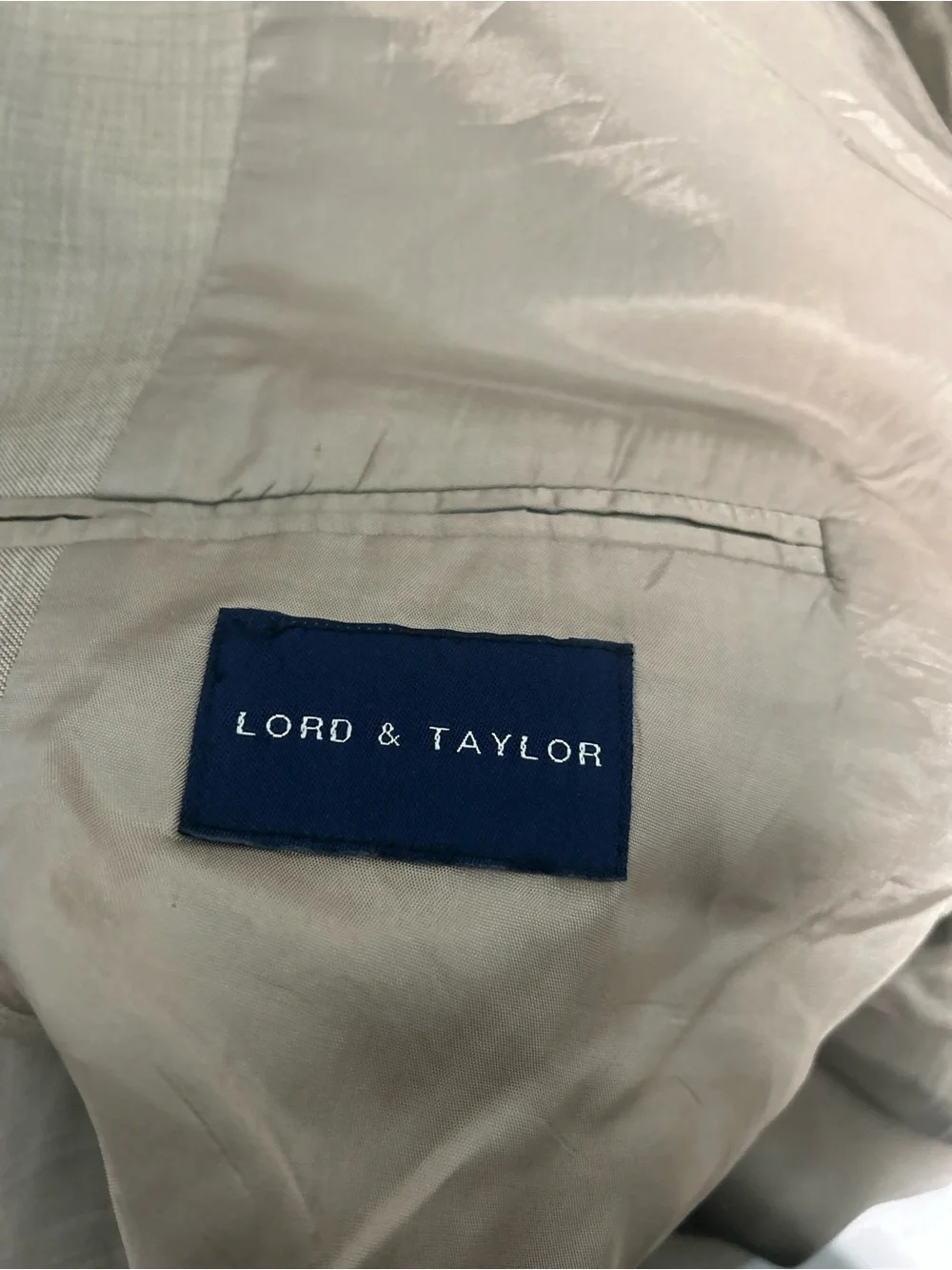 Lauren Ralph Lauren Lord Taylor Blazer Suit Jacket Men’s 44R Wool Tan Beige